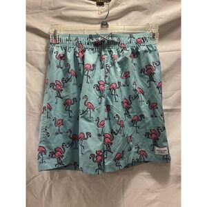 Abercrombie Kids Boys 13/14 Flamingo Teal Drawstring Elastic Waist Swim Trunks